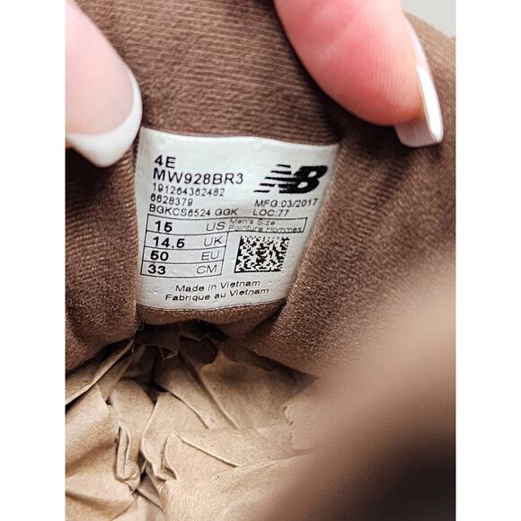 New Balance 928v3 Walking Shoes Version 3 MW928BR3 Brown Leather Mens 15 4E